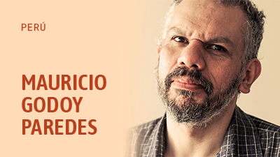 Nombre de Mauricio Godoy Paredes sobre una fotografía de su rostro