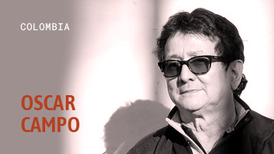 Nombre de Oscar Campo sobre una fotografía de su rostro