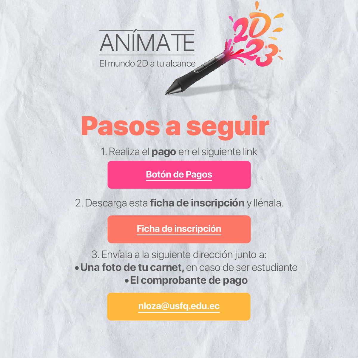 Imagen cuadrada promocional del evento Anímate 2D23