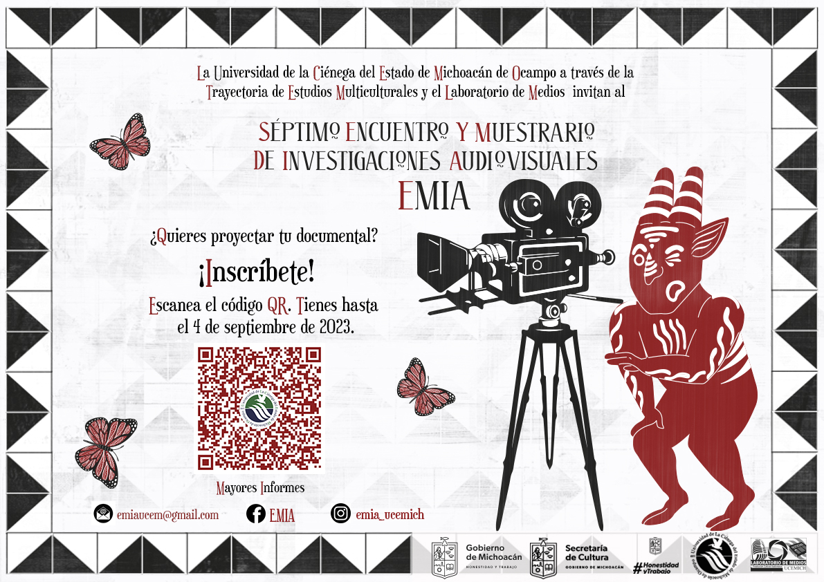 Imagen promocional del Séptimo Encuentro y Muestrario de Investigaciones Audiovisuales EMIA 2023