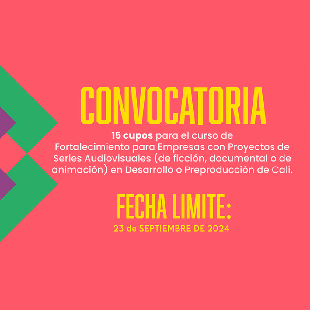 Post de la Convocatoria de la Secretaría de Desarrollo Económico de Cali