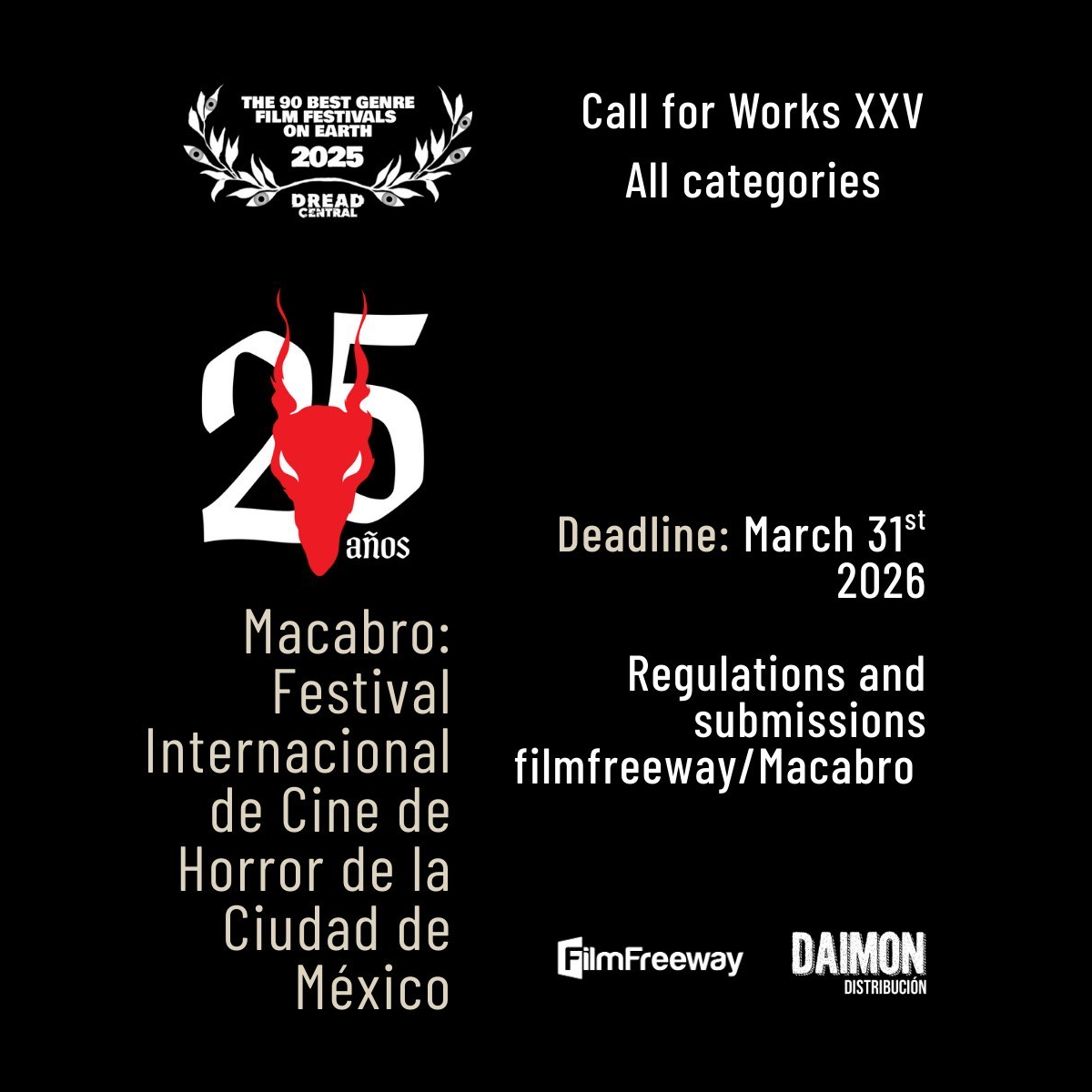 Post del XXV de Macabro: Festival Internacional de Cine de Horror