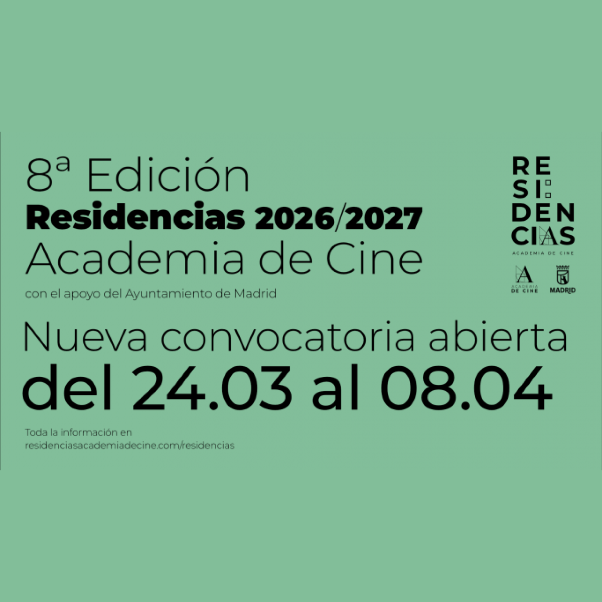 Post de las Residencias Academia de Cine 2026