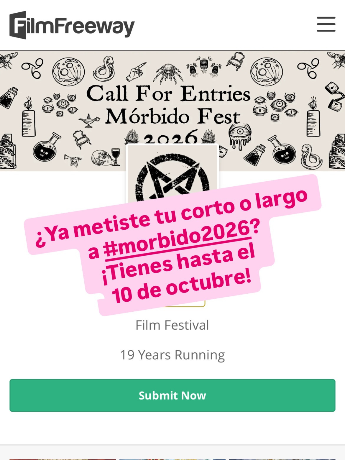 Post de MorbidoFest 2026